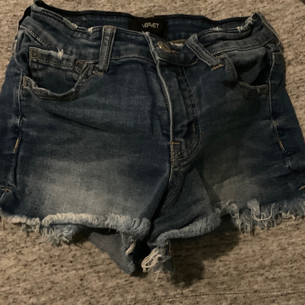 ⬛️Vervet Blue Distressed Shorts Size 24 Blue Denim